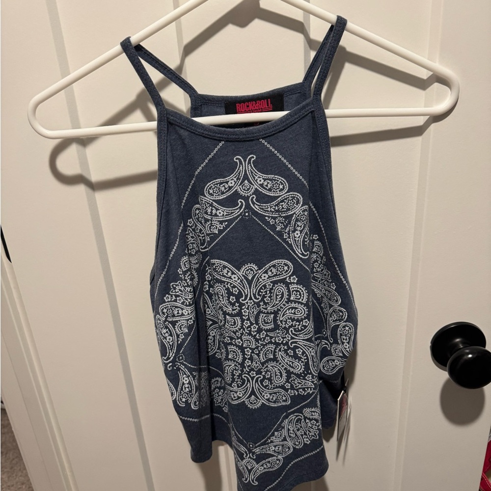 Women's Blue Paisley Top